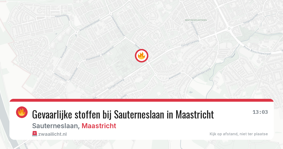 Gevaarlijke stoffen bij Sauterneslaan in Maastricht — 26 mrt 2026