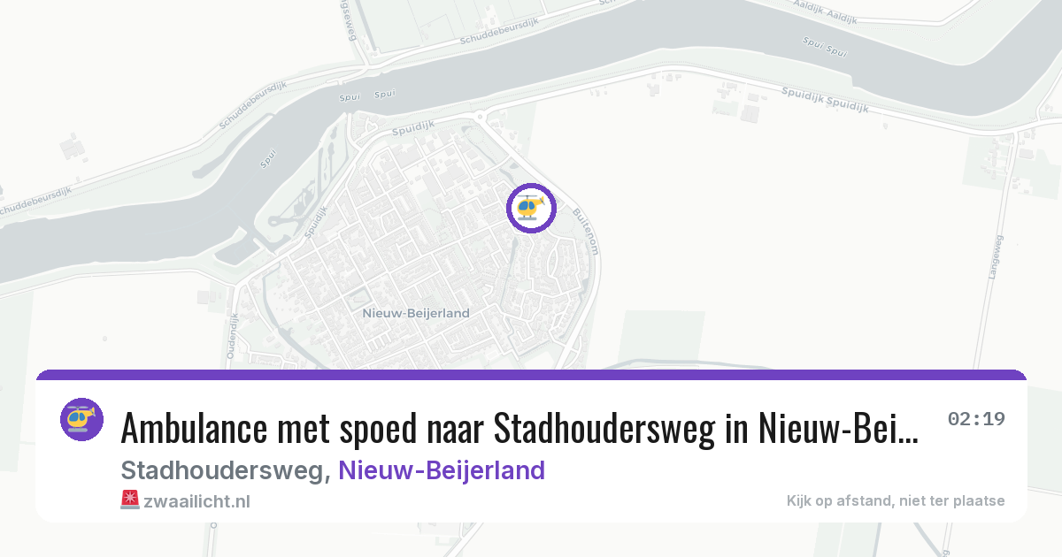 Ambulance met spoed naar Stadhoudersweg in Nieuw-Beijerland — 29 jul 2026
