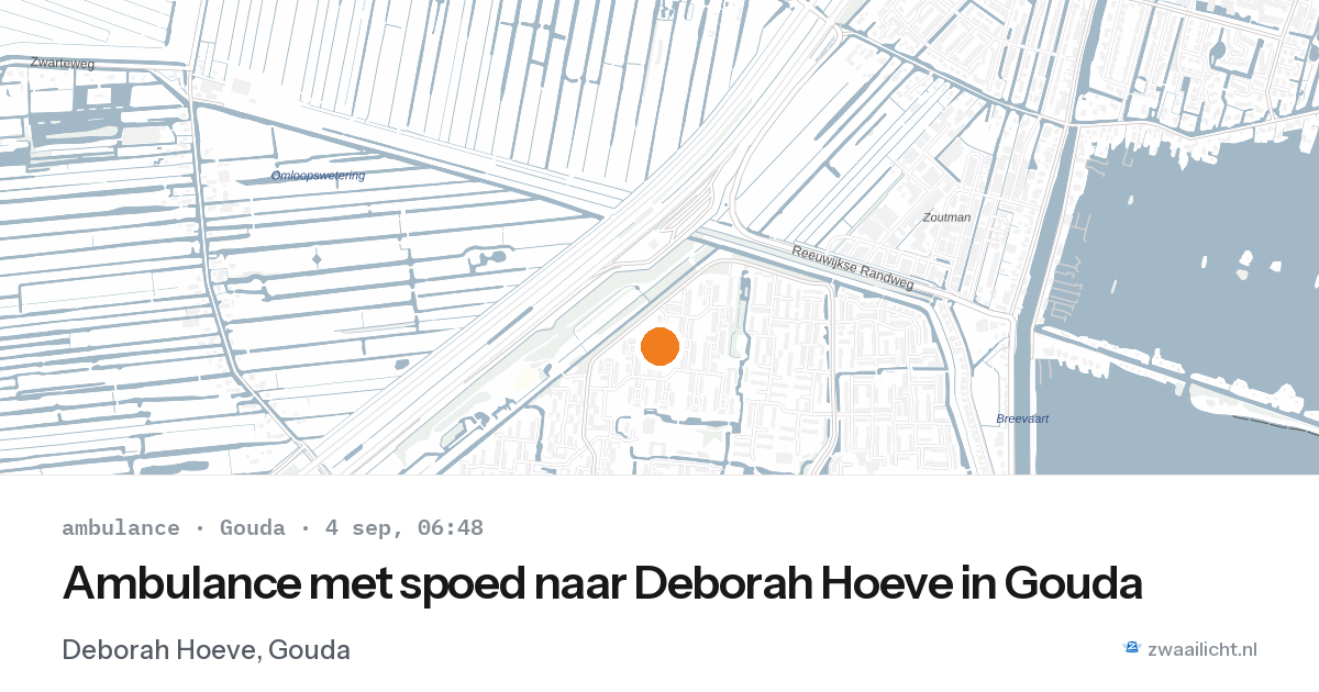 Ambulance met spoed naar Deborah Hoeve in Gouda — 4 sep 2026