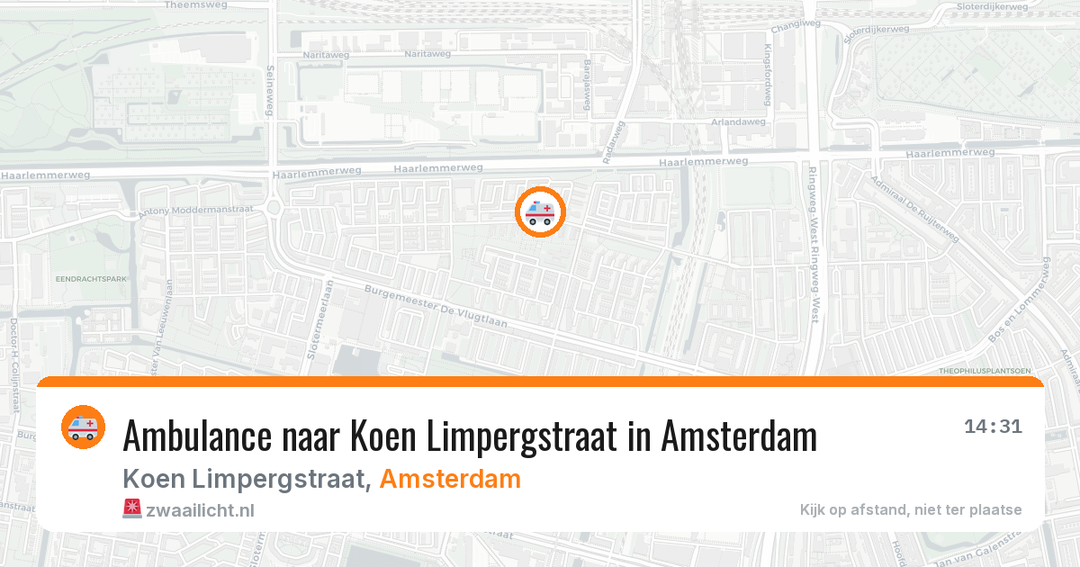 Ambulance naar Koen Limpergstraat in Amsterdam — 15 mei 2026
