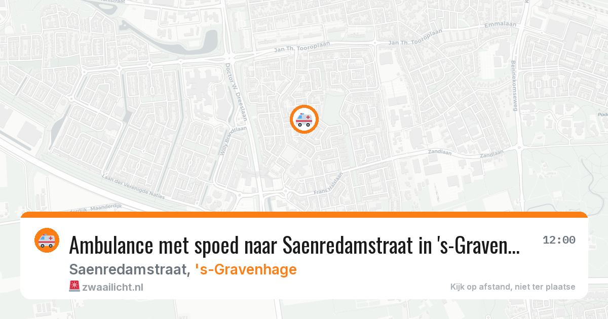 Ambulance met spoed naar Saenredamstraat in 's-Gravenhage — 20 jan 2026