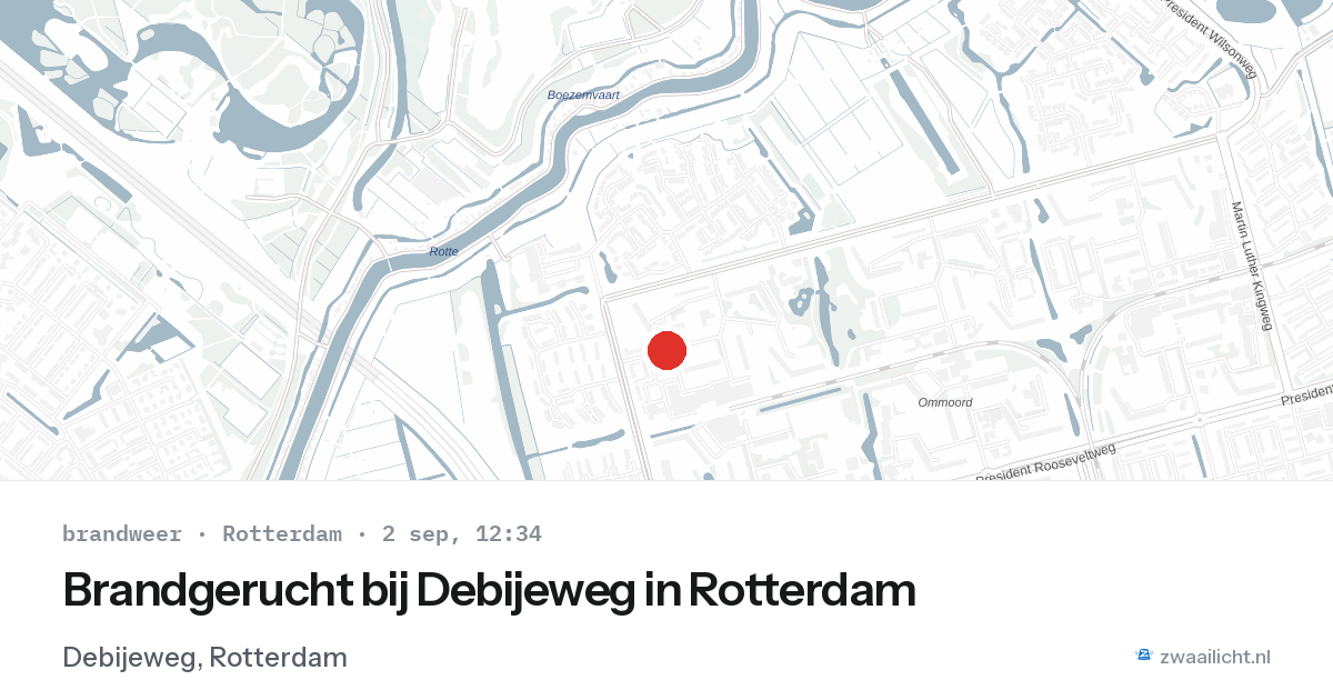 Brandgerucht bij Debijeweg in Rotterdam — 2 sep 2026