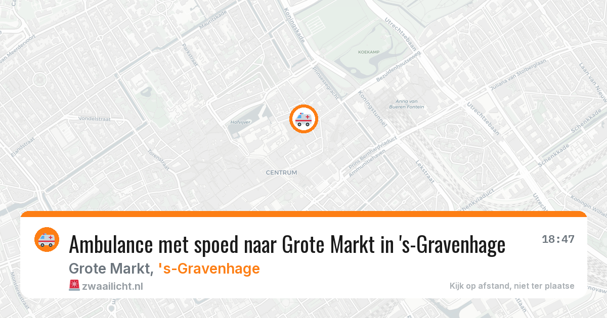 Ambulance met spoed naar Grote Markt in 's-Gravenhage — 8 feb 2026