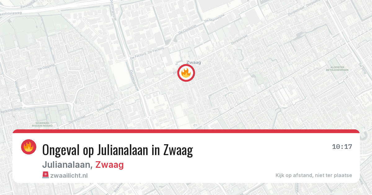 Ongeval op Julianalaan in Zwaag — 9 feb 2026