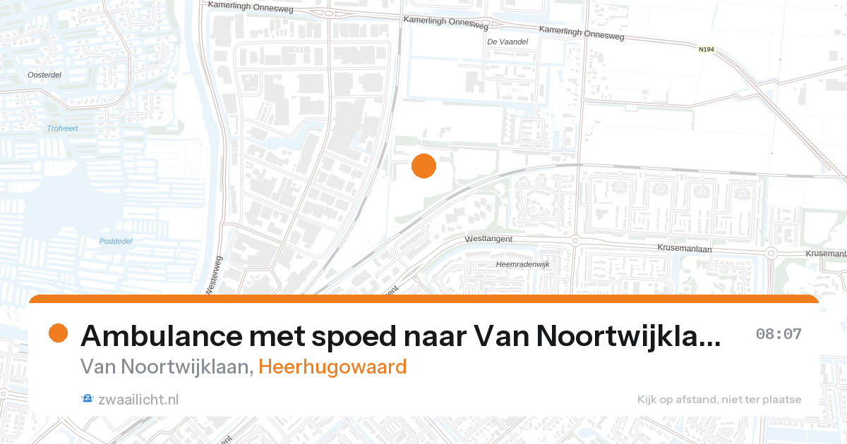 Ambulance met spoed naar Van Noortwijklaan in Heerhugowaard — 27 aug 2026