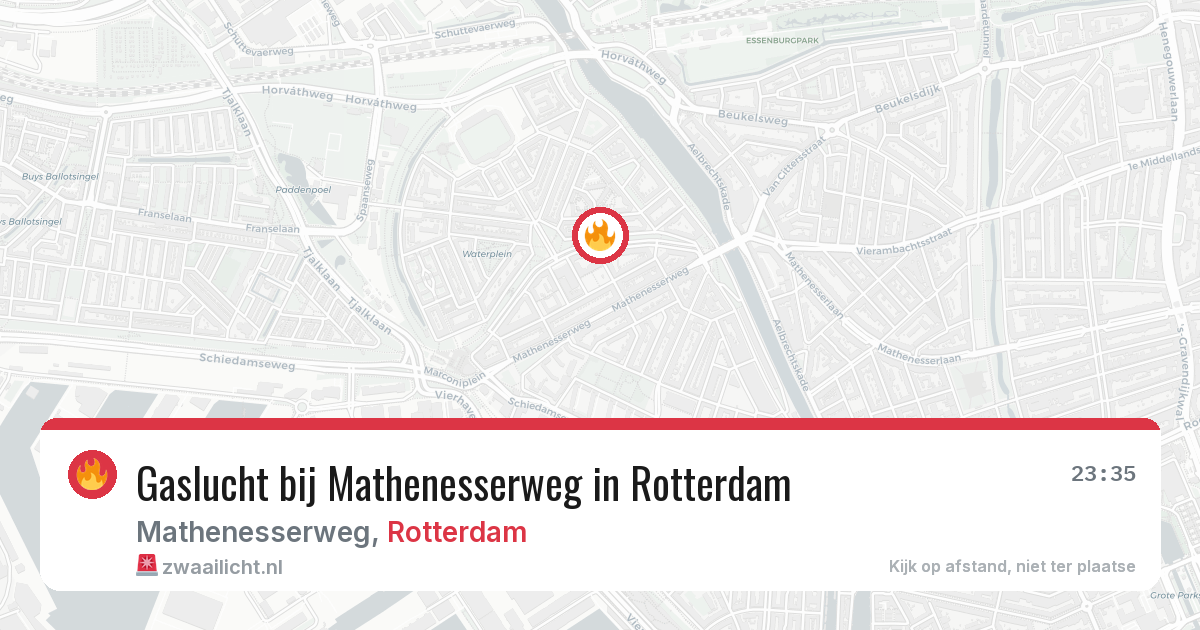 Gaslucht bij Mathenesserweg in Rotterdam — 20 jul 2026