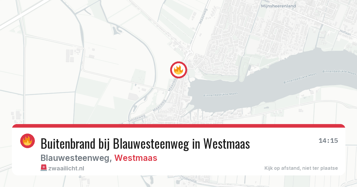 Buitenbrand bij Blauwesteenweg in Westmaas — 9 apr 2026