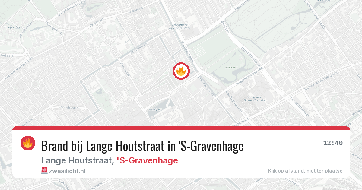 Brand bij Lange Houtstraat in 'S-Gravenhage — 26 apr 2026
