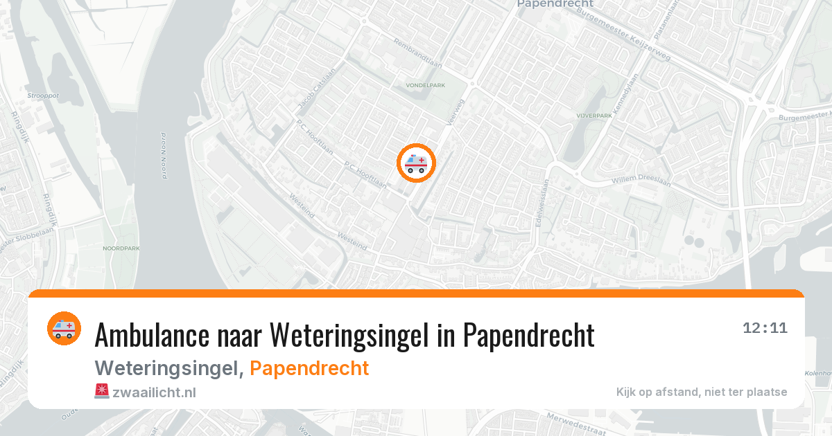 Ambulance naar Weteringsingel in Papendrecht — 10 aug 2026