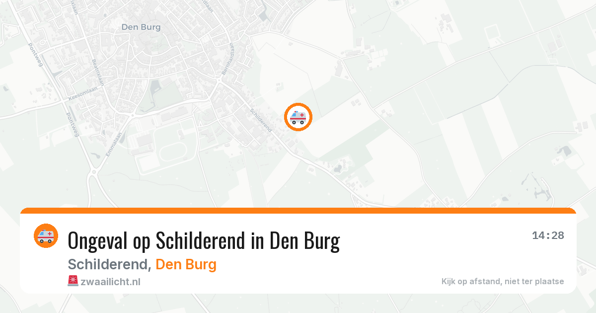 Ongeval op Schilderend in Den Burg — 8 mei 2026