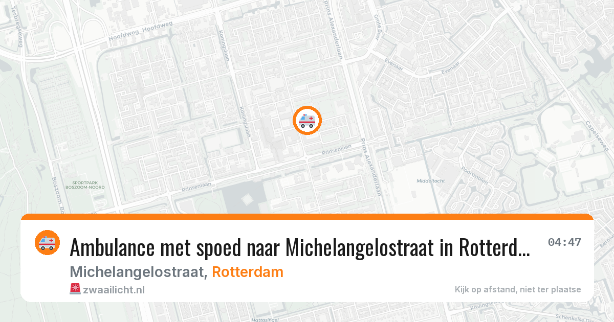 Ambulance met spoed naar Michelangelostraat in Rotterdam — 27 apr 2026