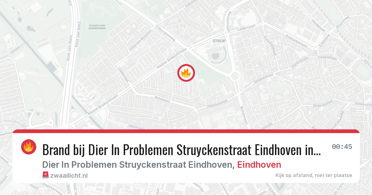 Brand bij Dier In Problemen Struyckenstraat Eindhoven in Eindhoven — 25 jun 2026
