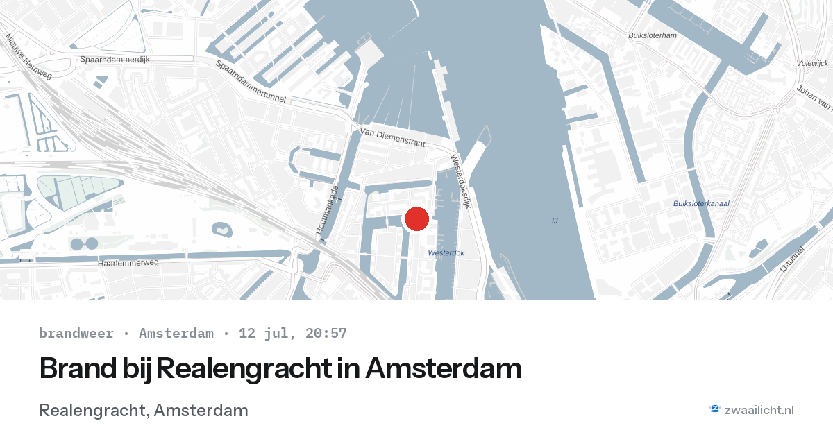 Brand bij Realengracht in Amsterdam — 12 jul 2026