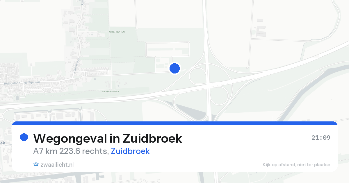 Wegongeval in Zuidbroek — 17 aug 2026
