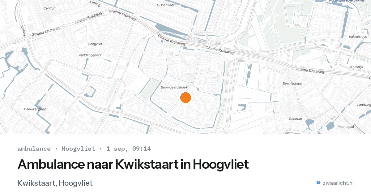 Ambulance naar Kwikstaart in Hoogvliet — 1 sep 2026