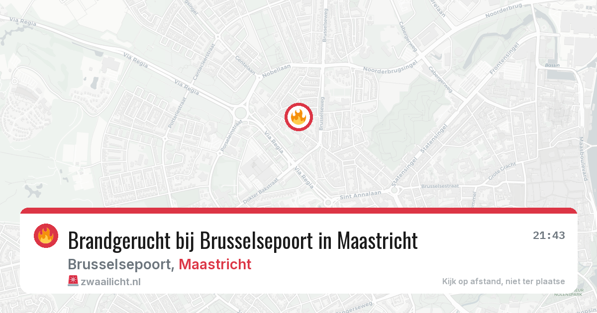 Brandgerucht bij Brusselsepoort in Maastricht — 20 apr 2026