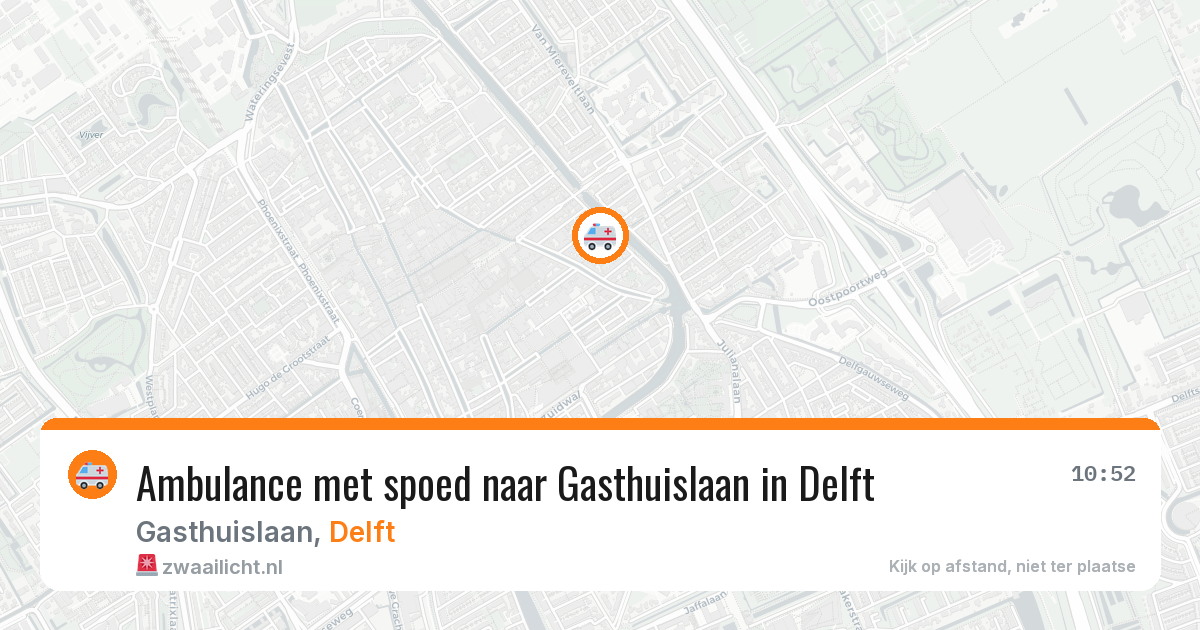 Ambulance met spoed naar Gasthuislaan in Delft — 1 jul 2026