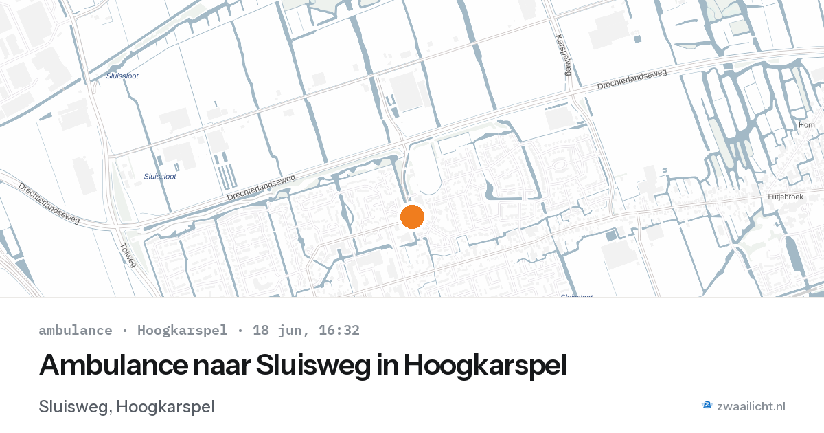 Ambulance naar Sluisweg in Hoogkarspel — 18 jun 2026
