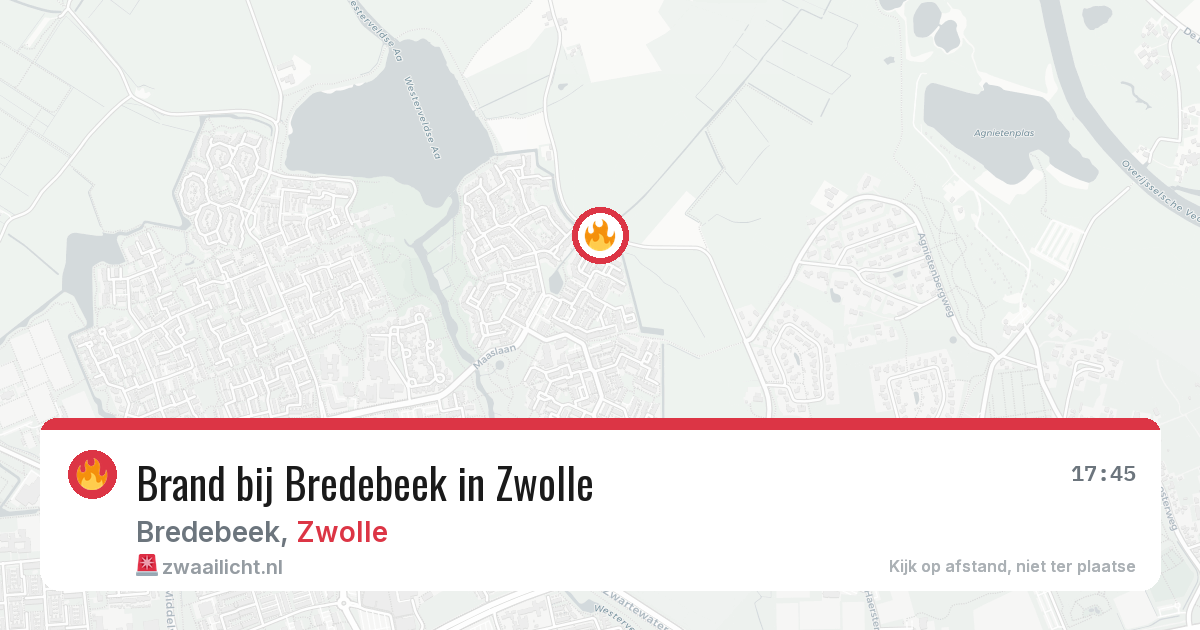 Brand bij Bredebeek in Zwolle — 5 aug 2026