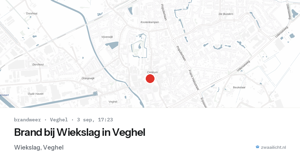 Brand bij Wiekslag in Veghel — 3 sep 2026