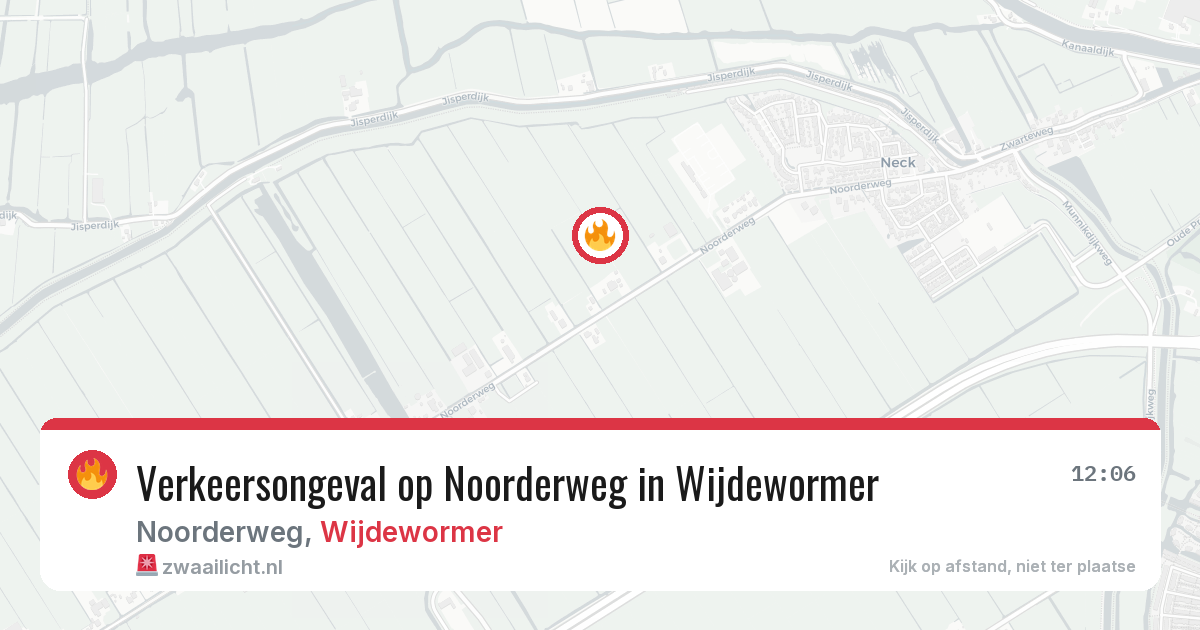 Verkeersongeval op Noorderweg in Wijdewormer — 11 jul 2026