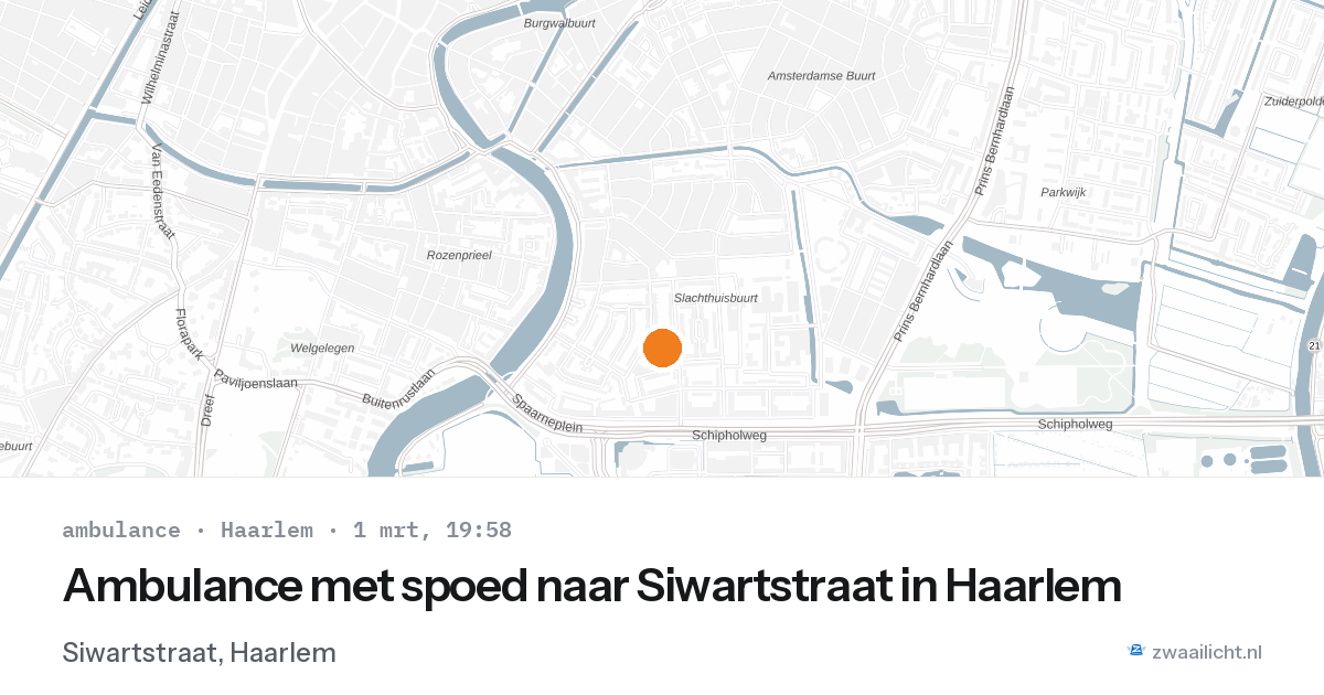 Ambulance met spoed naar Siwartstraat in Haarlem — 1 mrt 2026