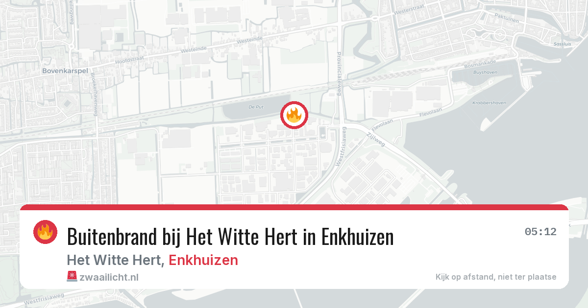 Buitenbrand bij Het Witte Hert in Enkhuizen — 4 jul 2026