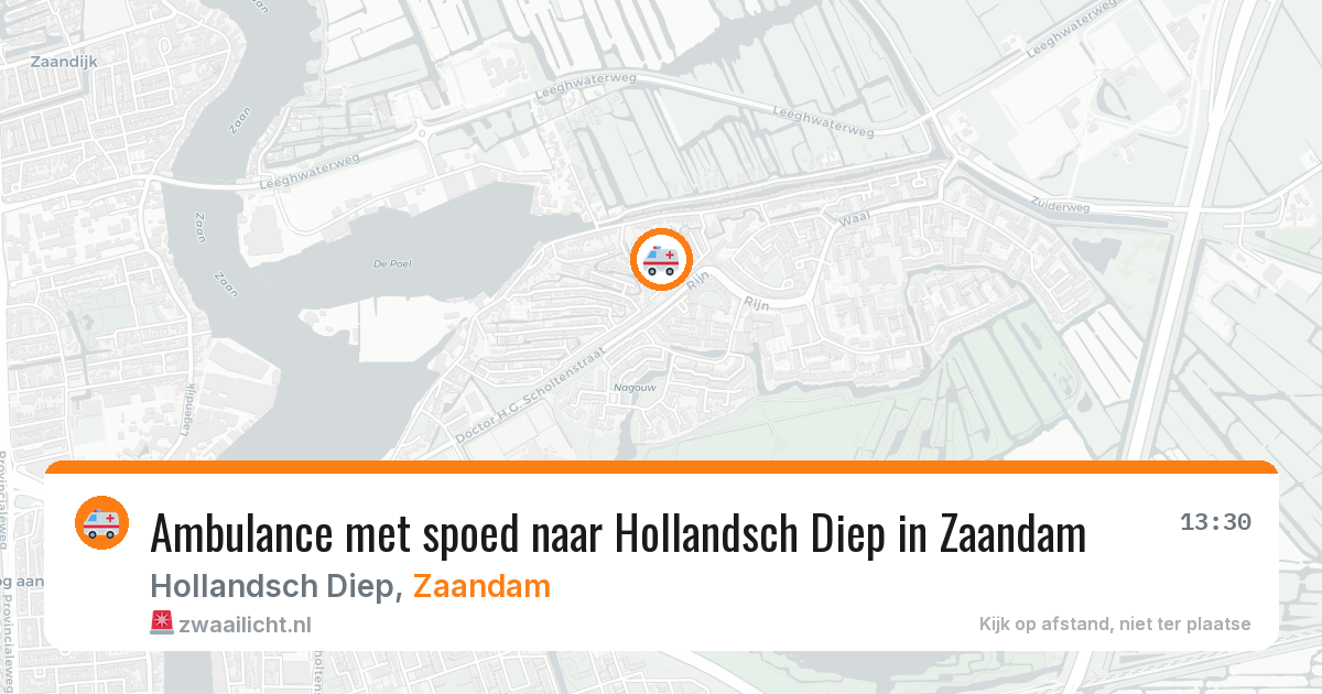 Ambulance met spoed naar Hollandsch Diep in Zaandam — 9 feb 2026