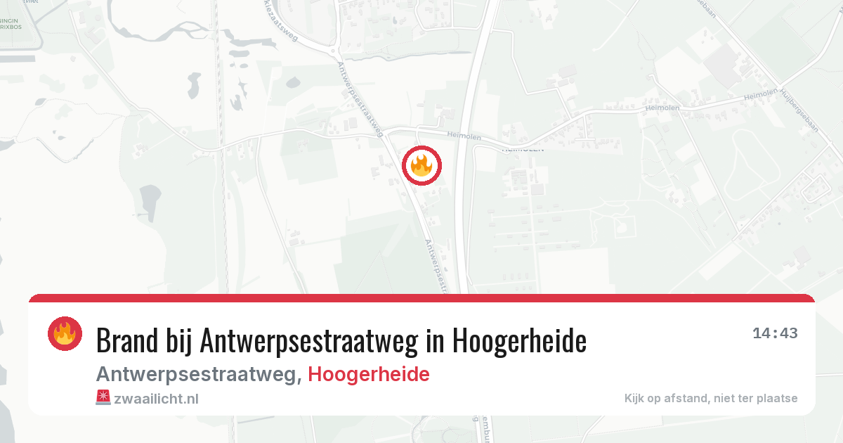 Brand bij Antwerpsestraatweg in Hoogerheide — 23 jun 2026