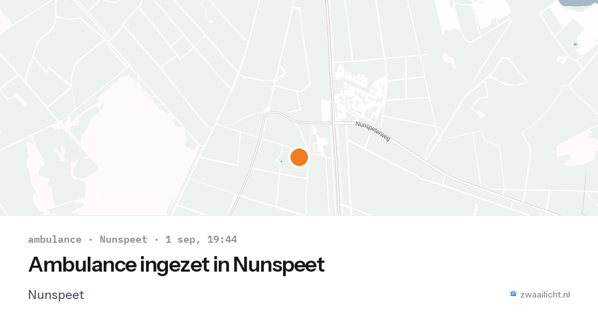Ambulance ingezet in Nunspeet — 1 sep 2026