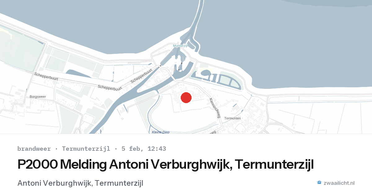 P2000 Melding Antoni Verburghwijk, Termunterzijl — 5 feb 2026