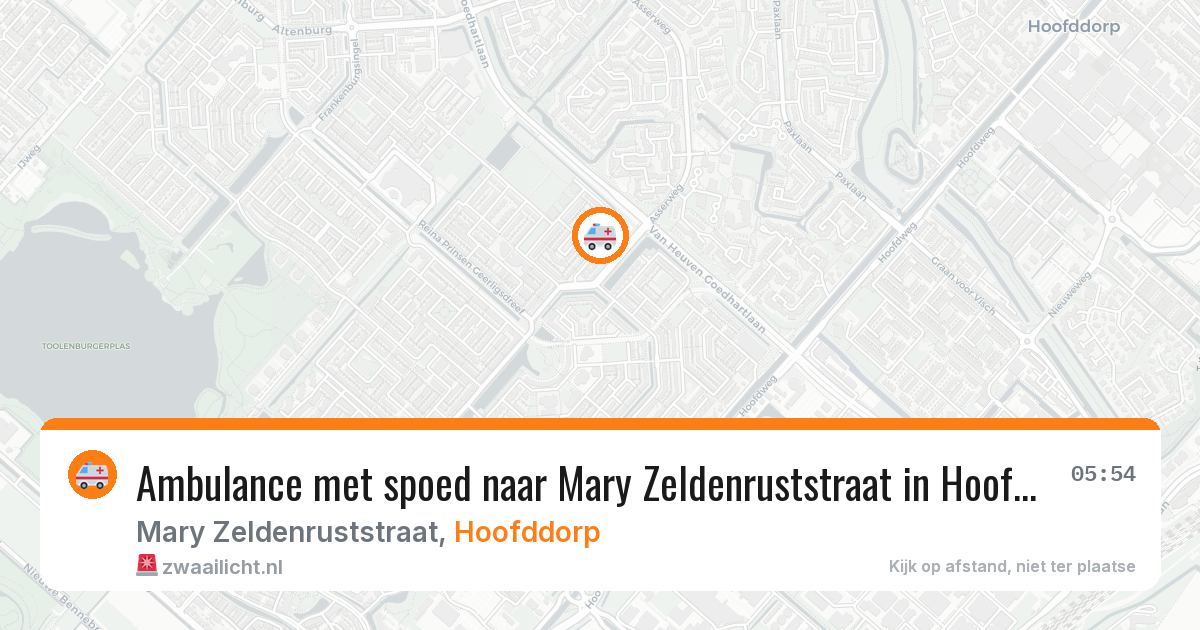 Ambulance met spoed naar Mary Zeldenruststraat in Hoofddorp — 23 feb 2026
