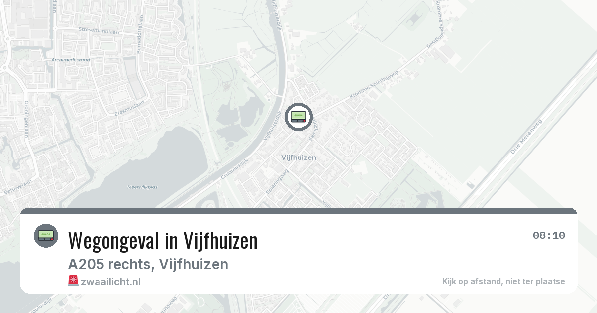 Wegongeval in Vijfhuizen — 5 aug 2026