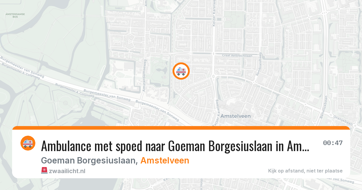 Ambulance met spoed naar Goeman Borgesiuslaan in Amstelveen — 13 jun 2026