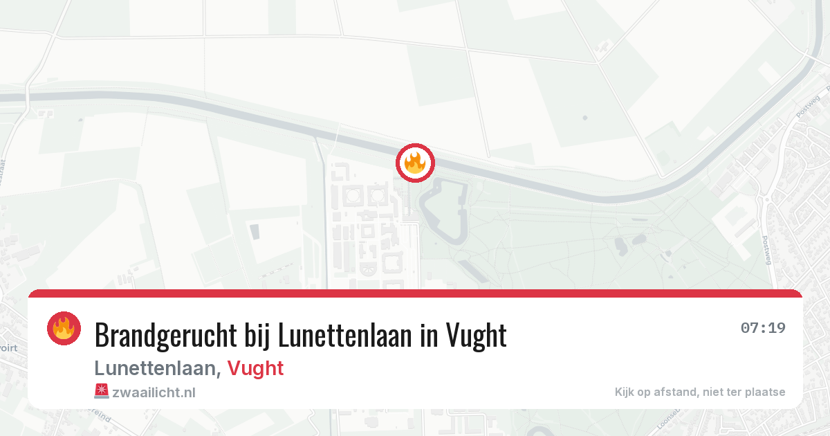 Brandgerucht bij Lunettenlaan in Vught — 13 jun 2026