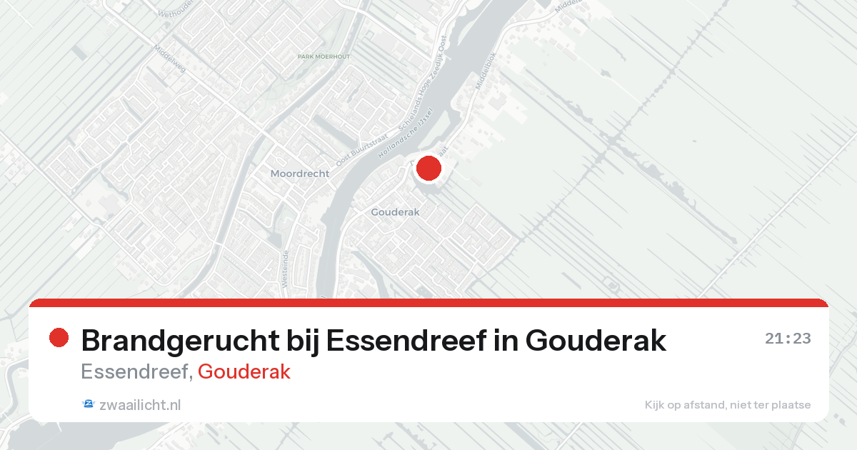 Brandgerucht bij Essendreef in Gouderak — 9 aug 2026