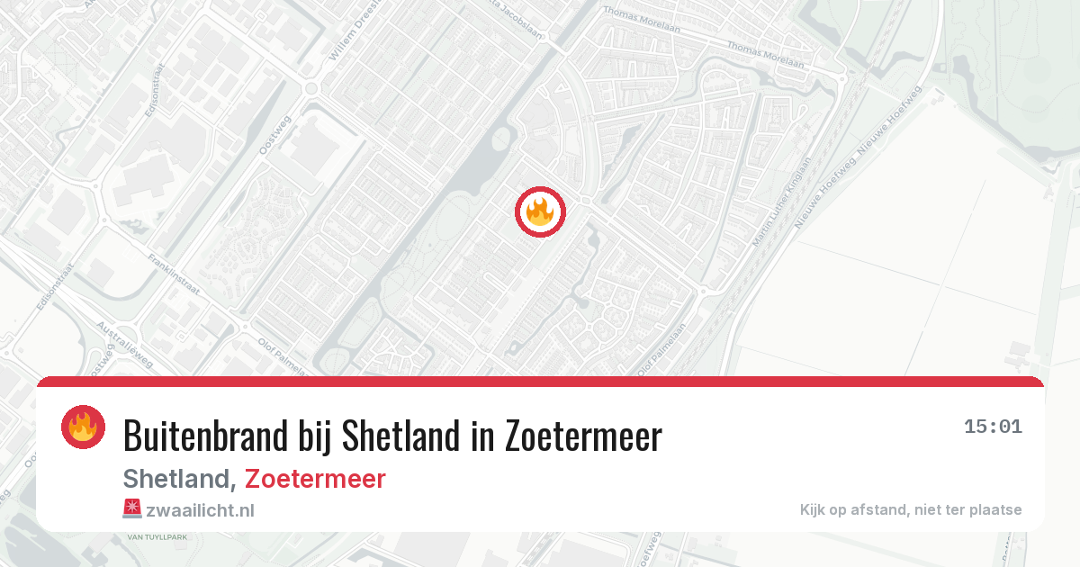 Buitenbrand bij Shetland in Zoetermeer — 15 jul 2026