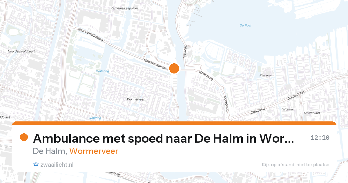 Ambulance met spoed naar De Halm in Wormerveer — 16 jul 2026