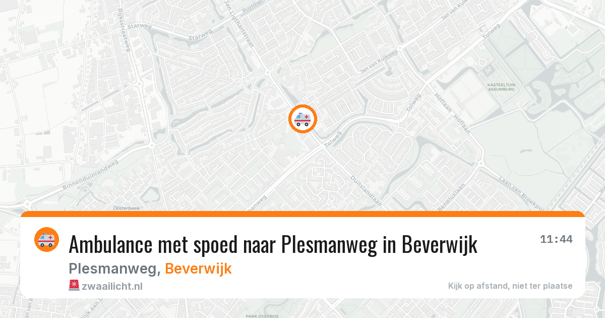 Ambulance met spoed naar Plesmanweg in Beverwijk — 24 mei 2026
