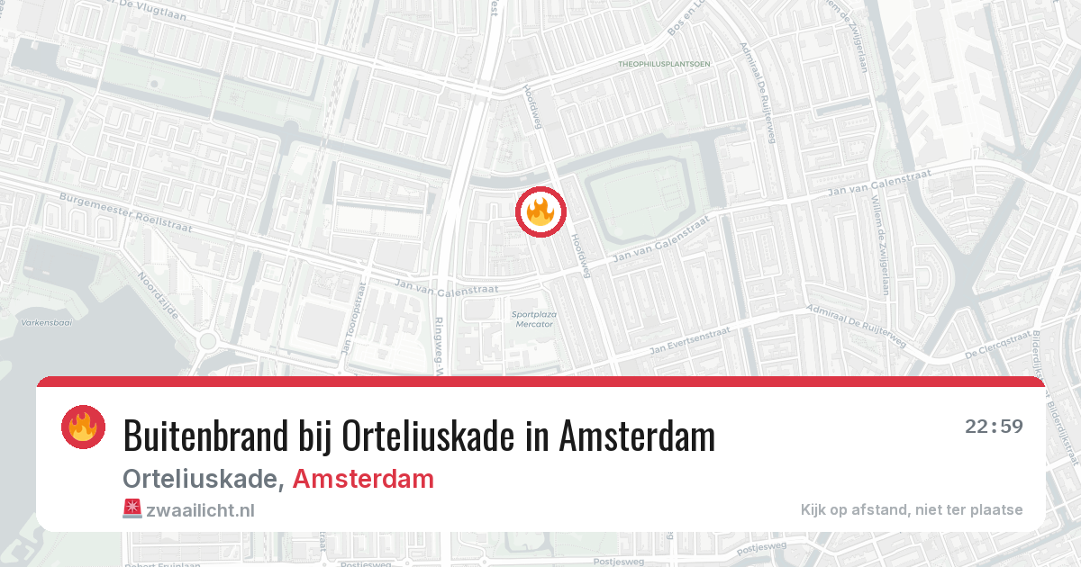 Buitenbrand bij Orteliuskade in Amsterdam — 19 jul 2026