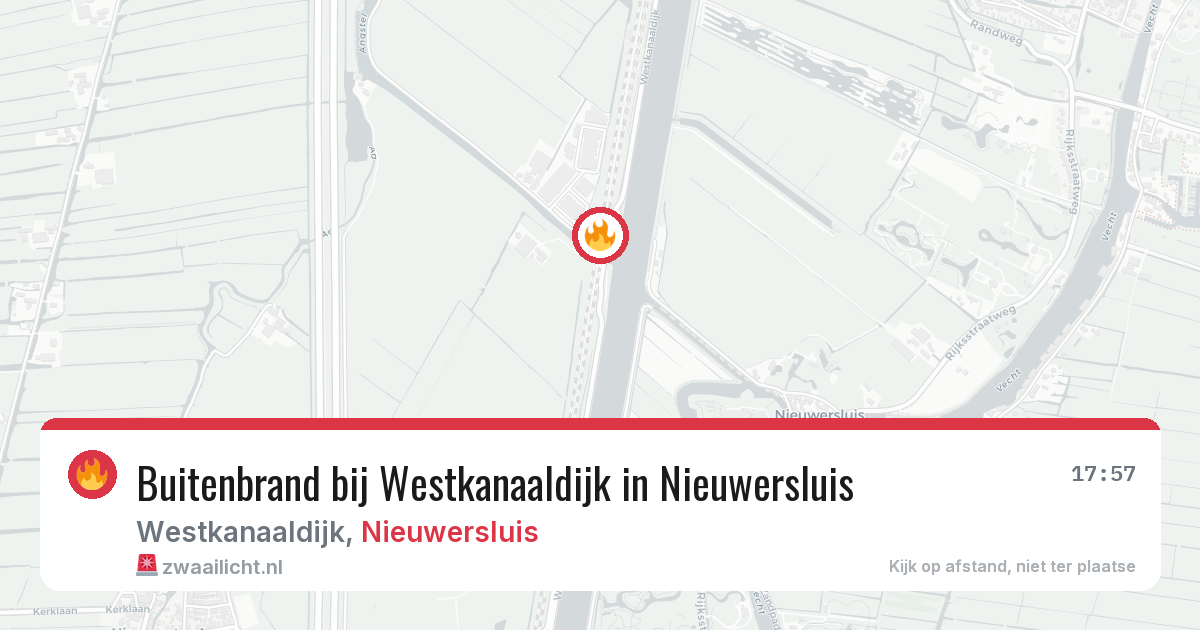 Buitenbrand bij Westkanaaldijk in Nieuwersluis — 14 aug 2026