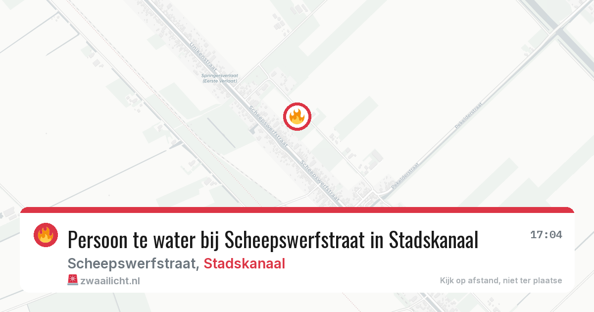 Persoon te water bij Scheepswerfstraat in Stadskanaal — 29 jul 2026