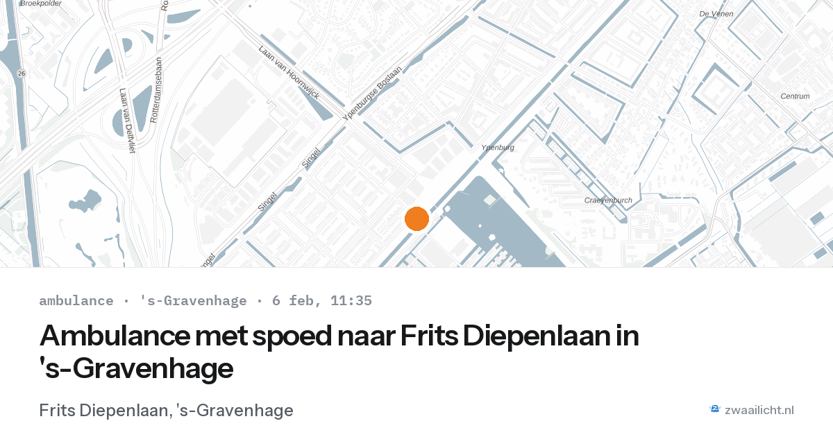 Ambulance met spoed naar Frits Diepenlaan in 's-Gravenhage — 6 feb 2026