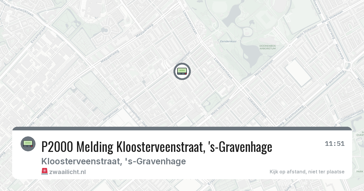 P2000 Melding Kloosterveenstraat, 's-Gravenhage — 3 mrt 2026