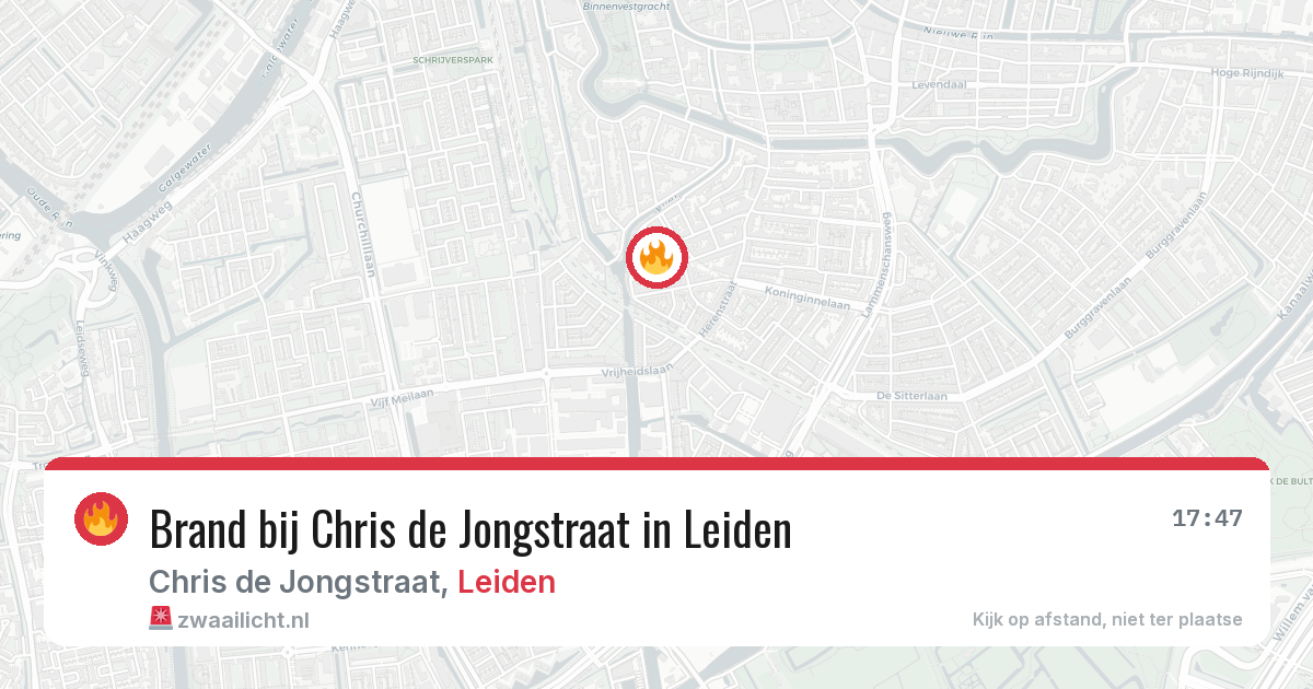 Brand bij Chris de Jongstraat in Leiden — 13 jun 2026