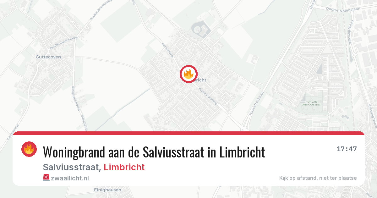 Woningbrand aan de Salviusstraat in Limbricht — 20 jan 2026