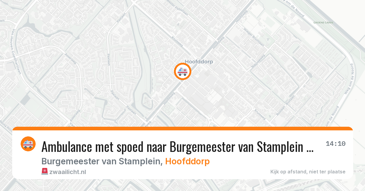 Ambulance met spoed naar Burgemeester van Stamplein in Hoofddorp — 1 jul 2026
