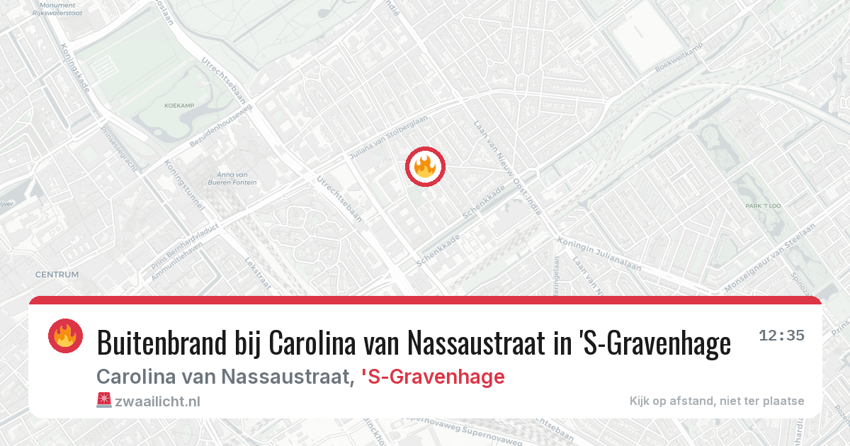 Buitenbrand bij Carolina van Nassaustraat in 'S-Gravenhage — 12 mrt 2026