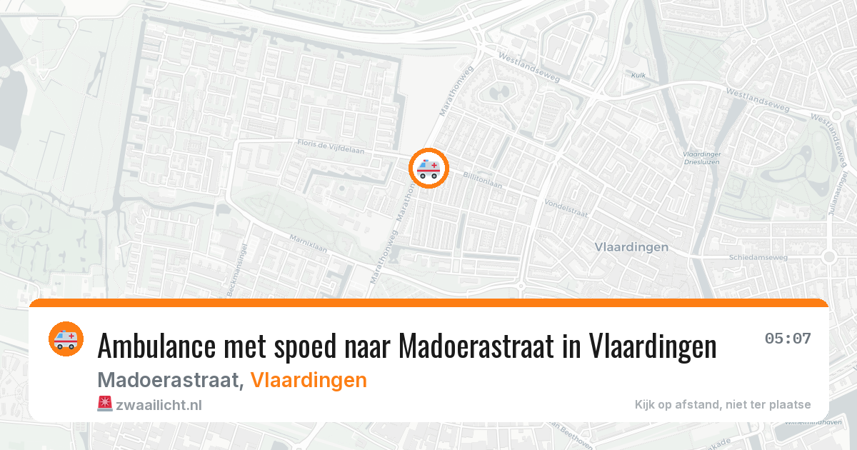 Ambulance met spoed naar Madoerastraat in Vlaardingen — 20 jul 2026