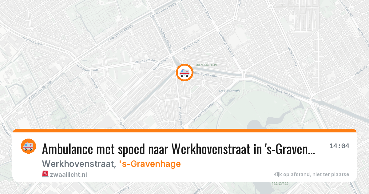 Ambulance met spoed naar Werkhovenstraat in 's-Gravenhage — 8 aug 2026
